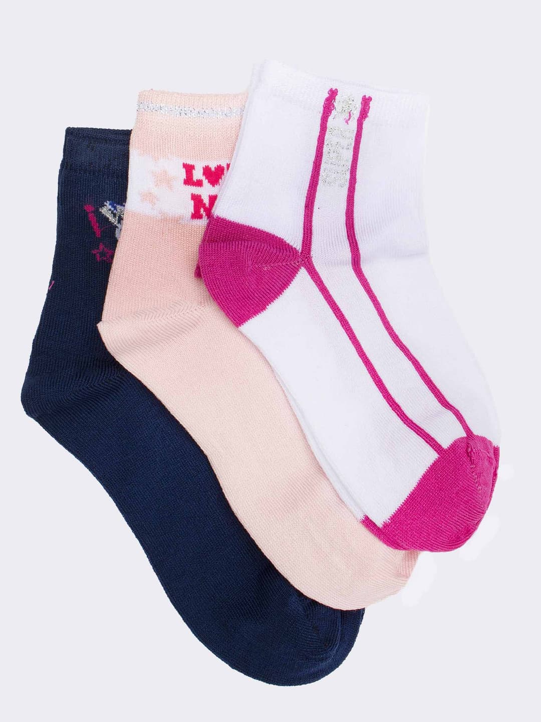 Calzini Corti Fantasia per Bambina - Design Esclusivo in Fresco Cotone