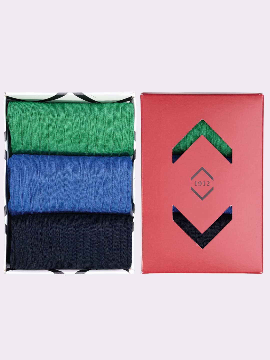 Scatola regalo 3 paia di calze uomo a Coste in Filo di Scozia