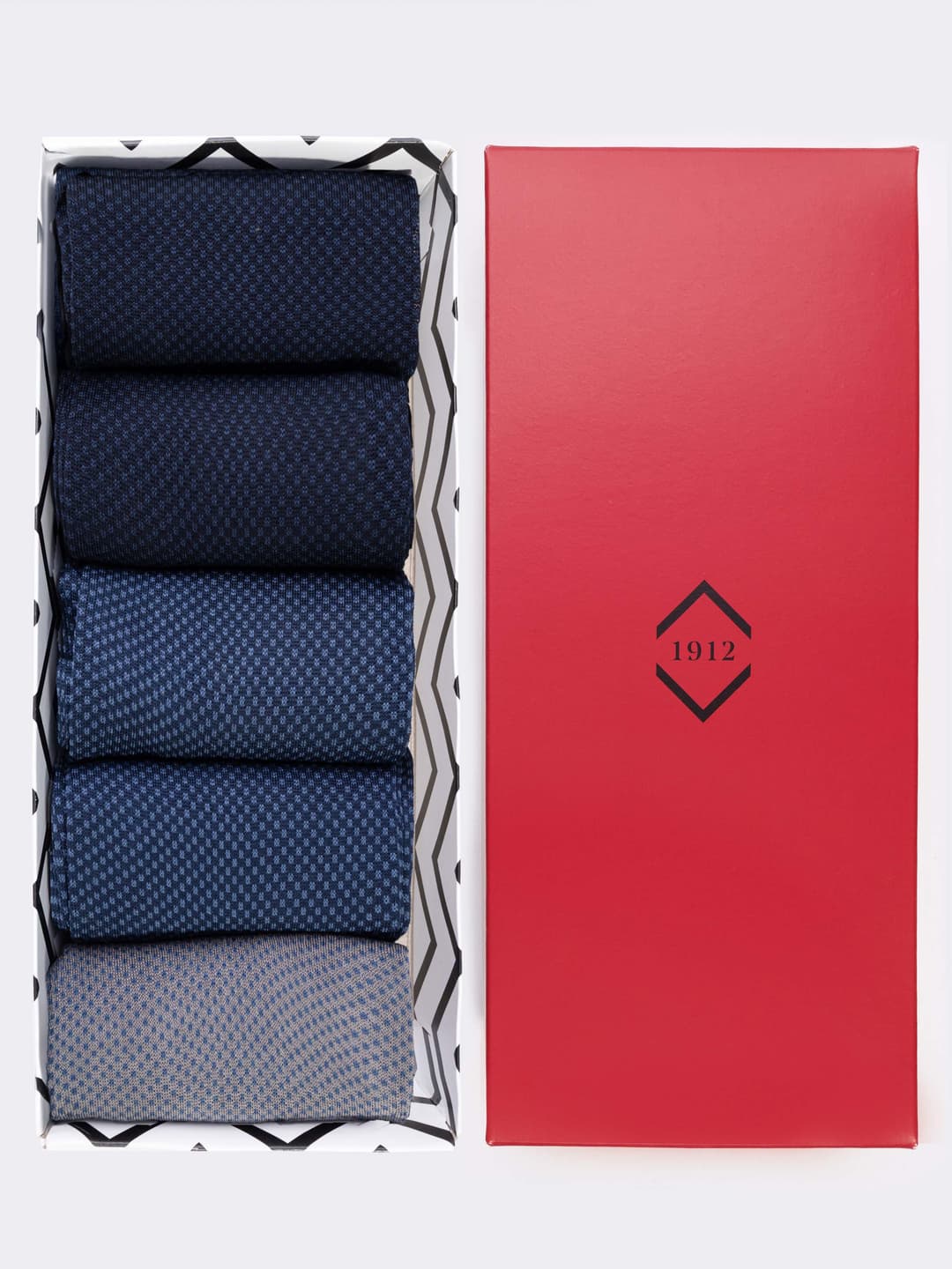 Scatola regalo 5 paia calze uomo Fantasia Luxury in Filo di Scozia