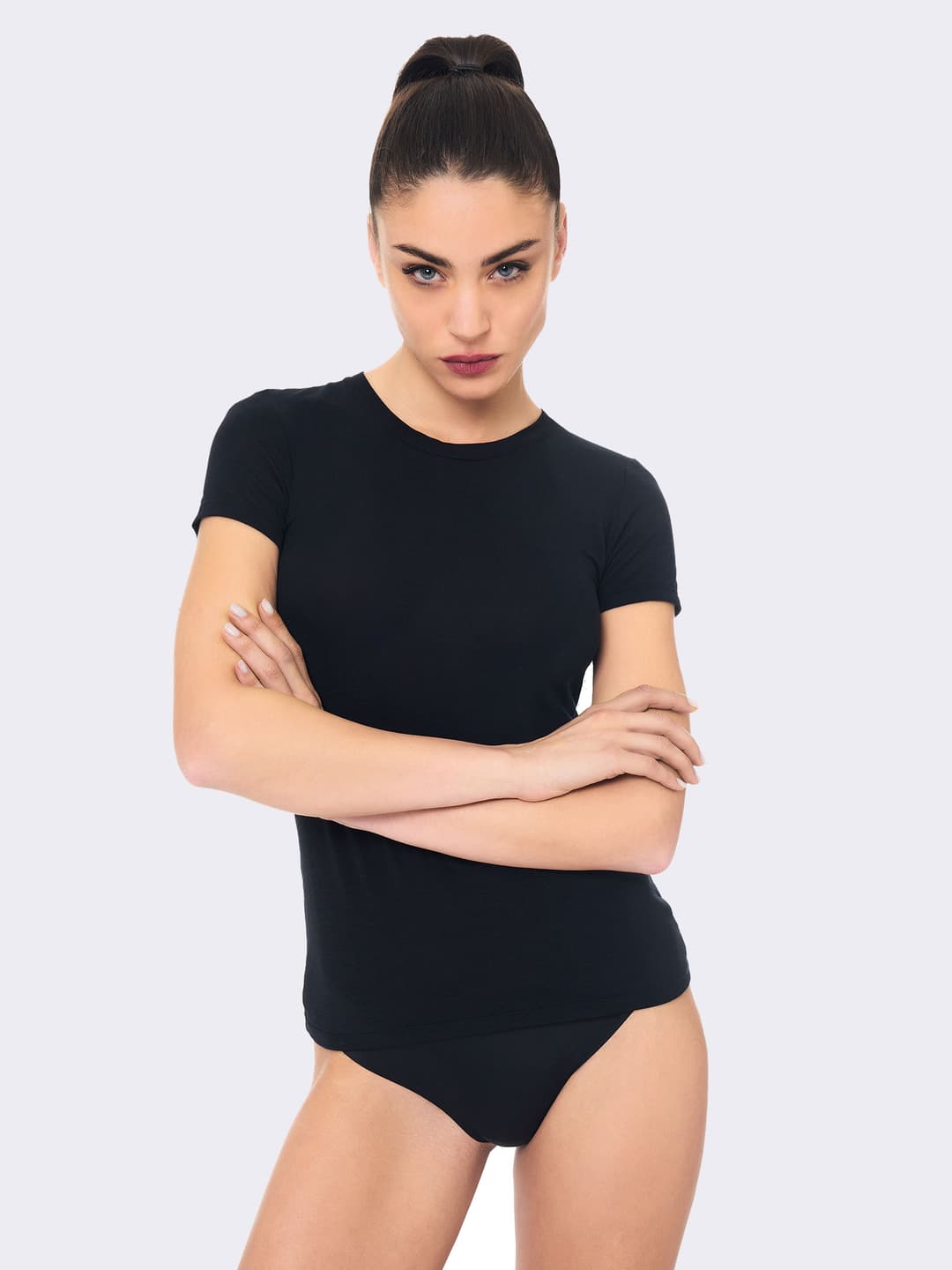 Maglia Donna Girocollo & Modal Manica Corta - Intimo Elegante e Caldo