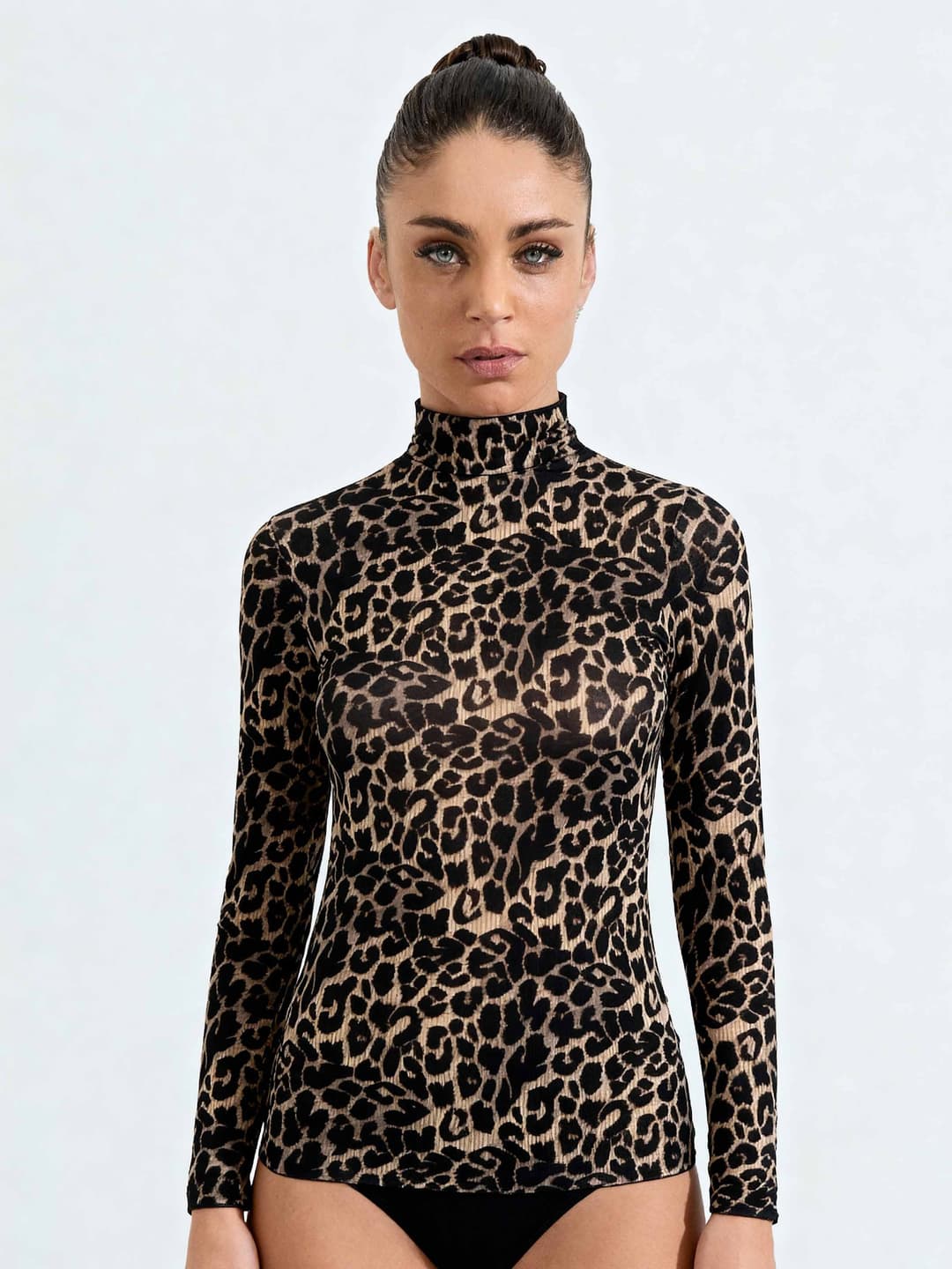 Maglia Intima Dolcevita Donna Manica Lunga in Cashmere & Modal Animalier - Calda