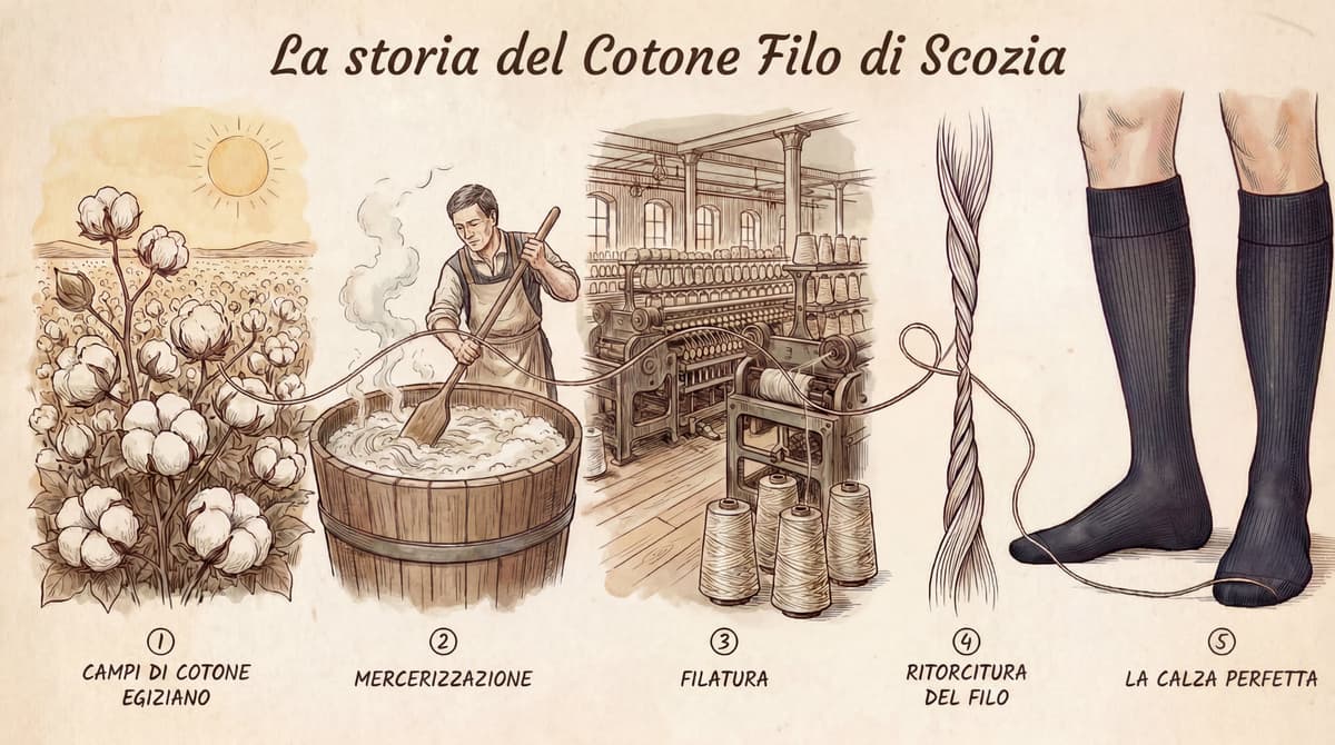 Storia del cotone e del Filo di Scozia: dalle origini alle calze di pregio